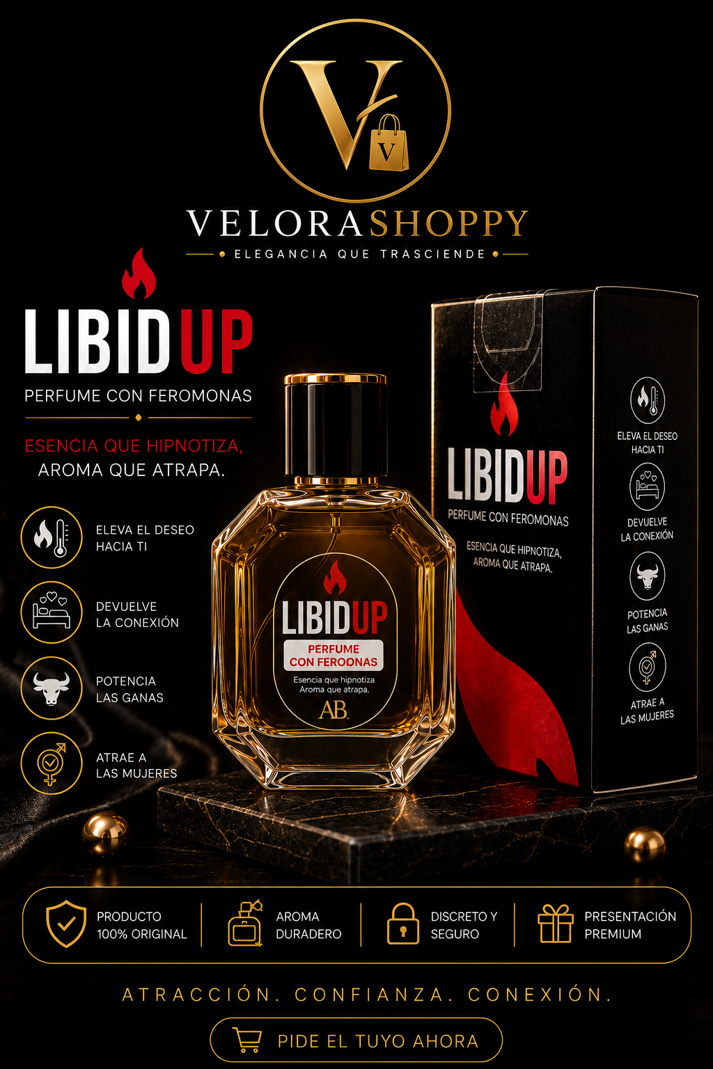 PERFUME VIRAL CON FEROMONAS LIBIDUP HOMBRE (30ML)
